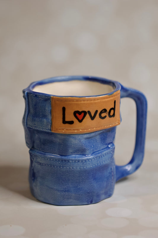 Handmade Jean Mug Ceramic Denim Coffee Mug