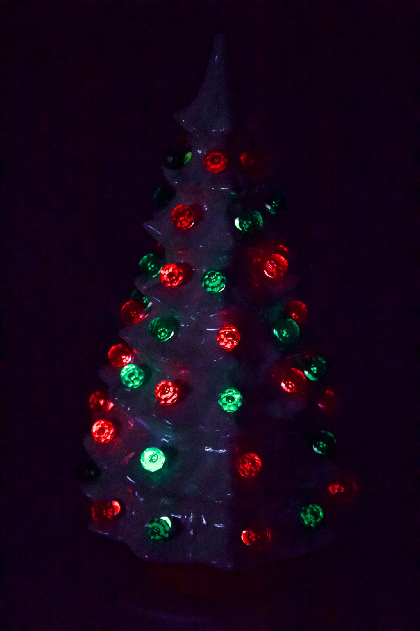 Vintage 1966 White Mother of Pearl Ceramic Christmas Tree