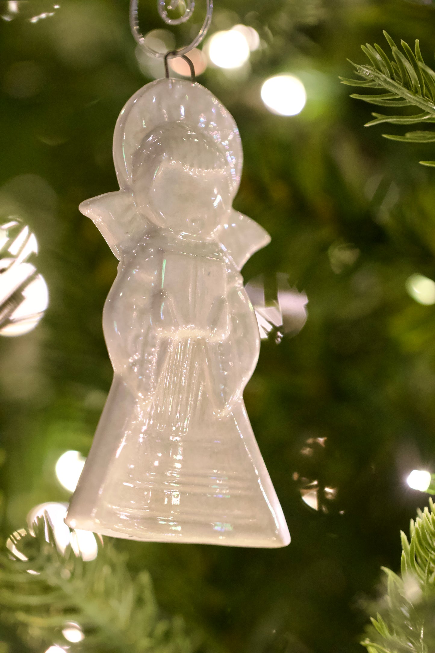 Vintage Ceramic Angel Ornament Heirloom Halo Finish