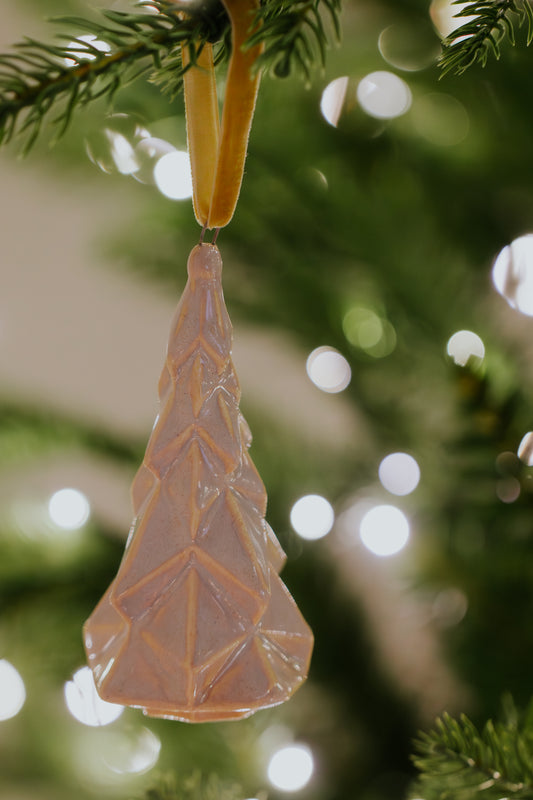 Moon River Faceted Tree Ornament With Velvet Tie