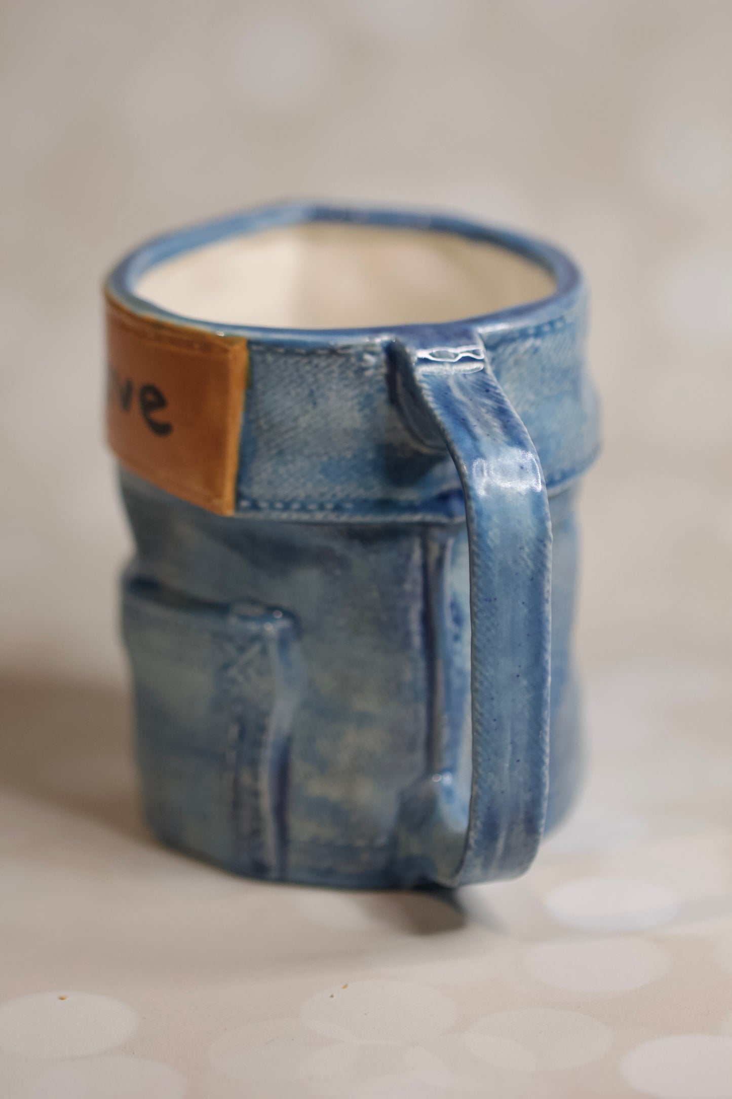 Handmade Jean Mug Ceramic Denim Coffee Mug