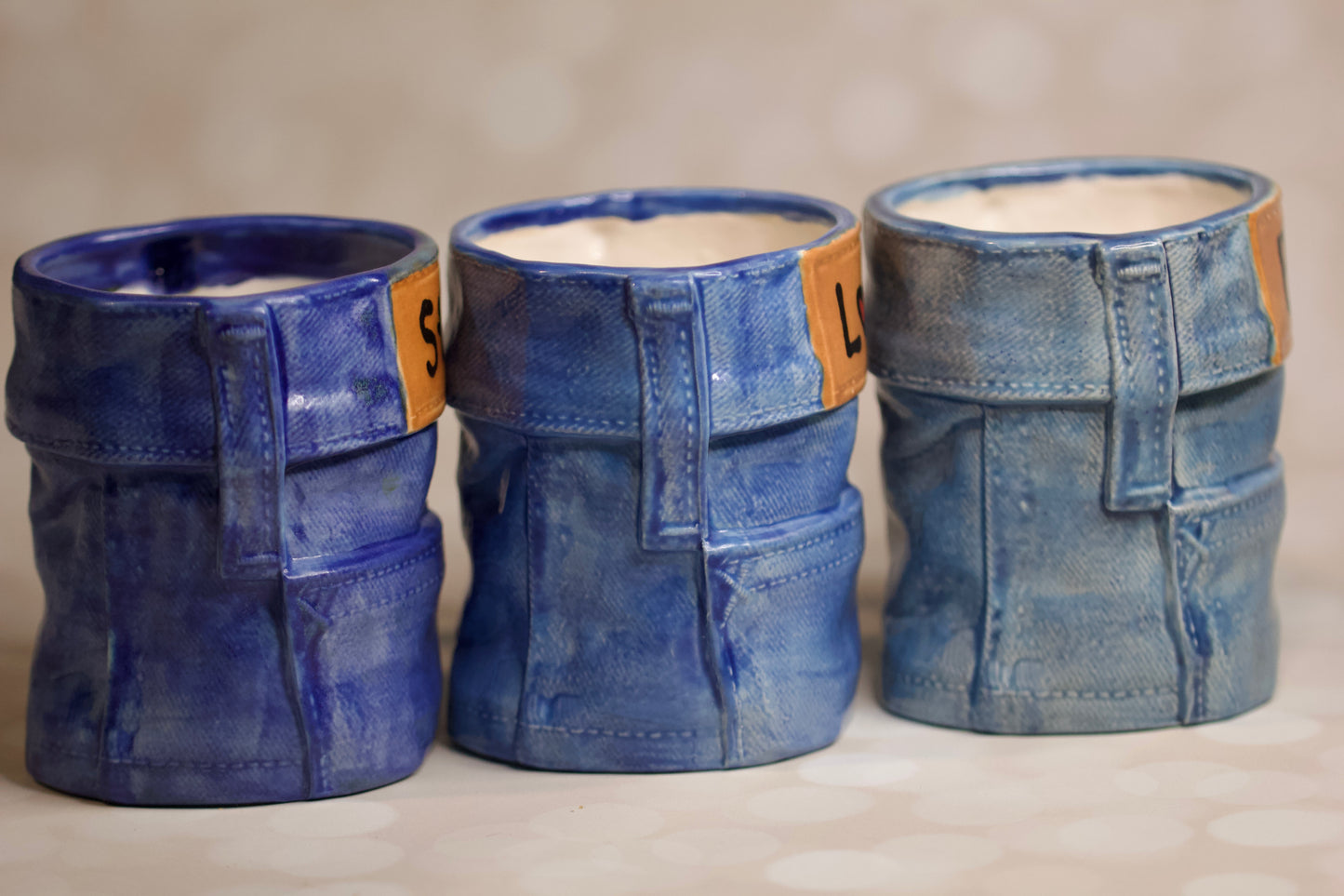 Handmade Jean Mug Ceramic Denim Coffee Mug